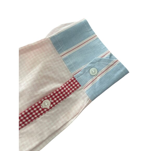 Lane Bryant Multi-Pattern Color Block Plaid Long Sleeve Button Up Shirt Size 18 - Picture 7 of 7